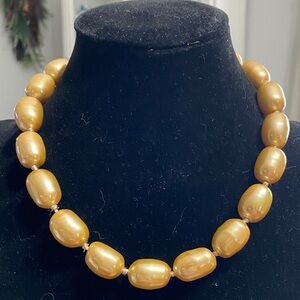 Carolee 925 Golden Pearl-Style Bead Necklace